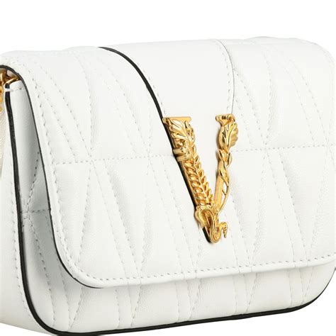 white and gold versace bag|Versace gold chain bag.